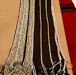 Ανδρικό Κασκόλ σε καφέ σκούρο με μπεζ φορεμένο ελάχιστα