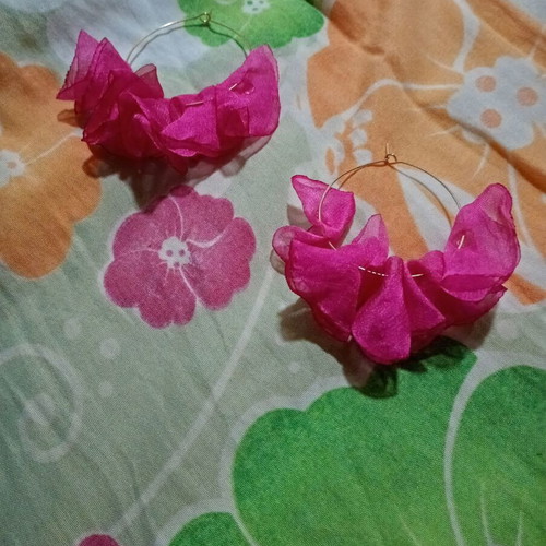 Pink Organza Women's Earrings new