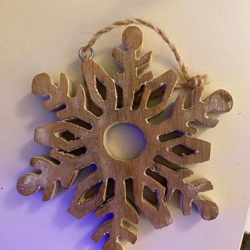 Christmas wooden snowflake ornament like new