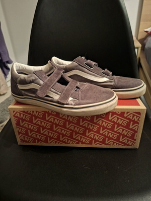 Vans Old School V used, white and gray, size 38.5