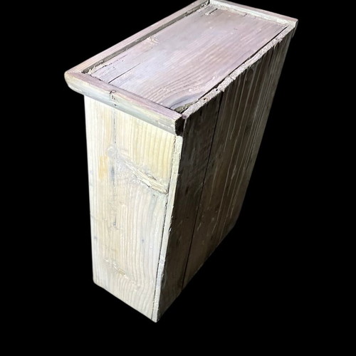 Wooden wall pharmacy cabinet vintage used with broken glass