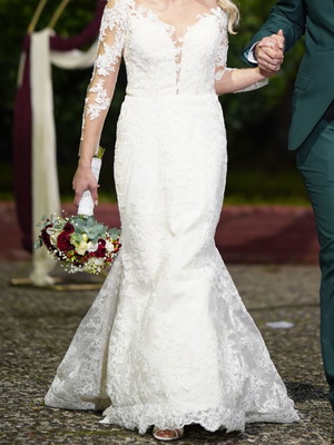 Wedding dress handmade, like new, size XS-S, white