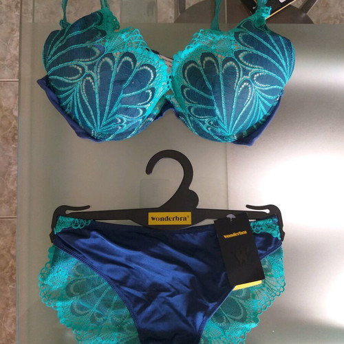 Wonderbra lingerie set new, blue, push up triangle bra
