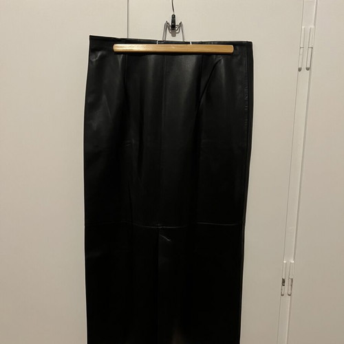 Zara leather midi skirt black, new, size M