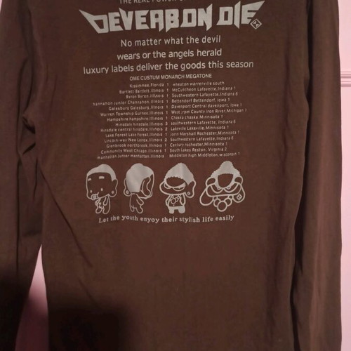 Never Say Die long-sleeve shirt Deveabon like new, brown, size L