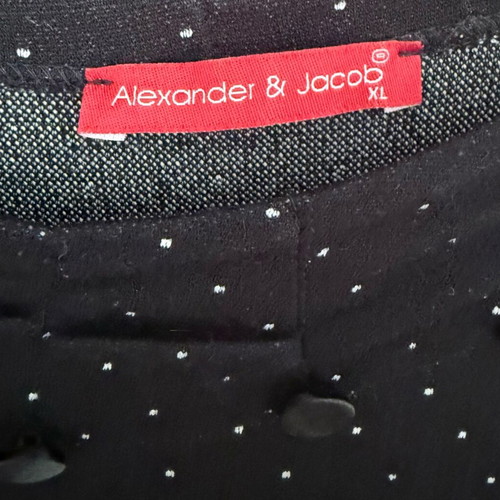 Alexander & Jacob women's maxi dress size XL like new black with white polka dots