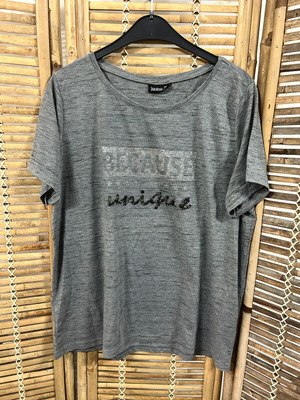 Janina Grey Graphic T-Shirt, Size EU 46