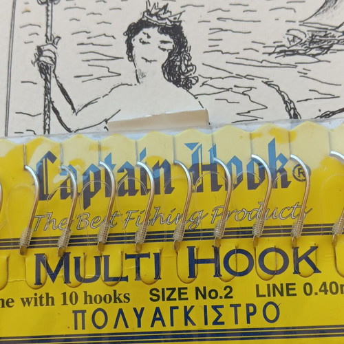 Captain Hook multi hook with 10 hooks, size No.2, 0.40mm line