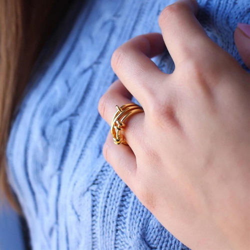 Gold-Plated Adjustable Ring New, Modern Design