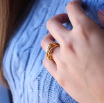 Gold-Plated Adjustable Ring New, Modern Design