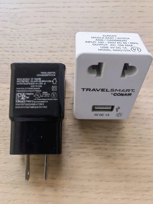 Travel chargers like new, set of 2 with free battery charger