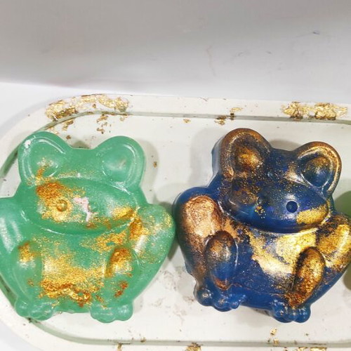 Handmade decorative aromatic frog-shaped soap made to order
