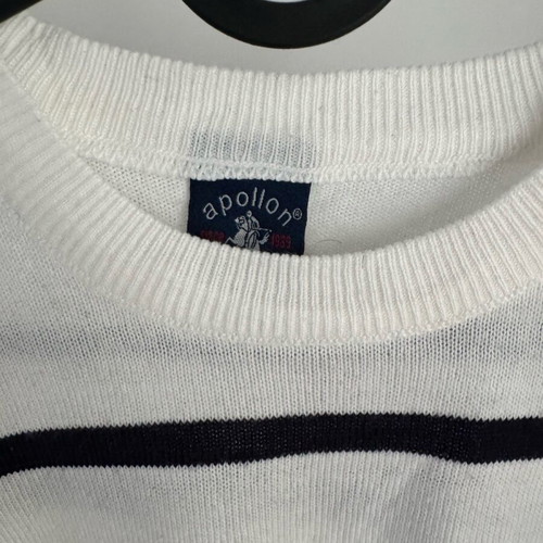 Apollon white pullover with navy stripes like new, regular fit size M