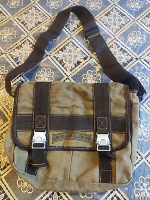 George Karelias and Sons Crossbody Bag like new, brown canvas
