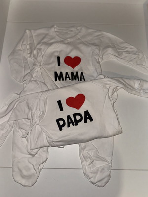 I Love Mama And Papa New Pyjama Set Size 3-6 Months