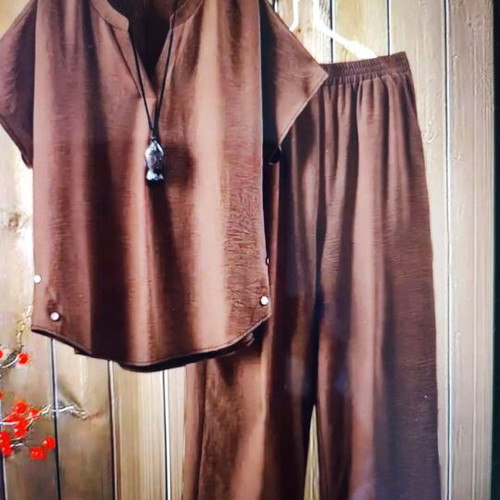 Set pants blouse like new brown