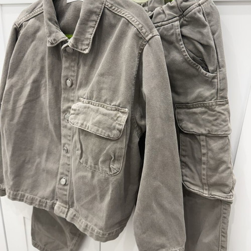 Zara kids denim set 9-10 years 140cm like new, grey beige