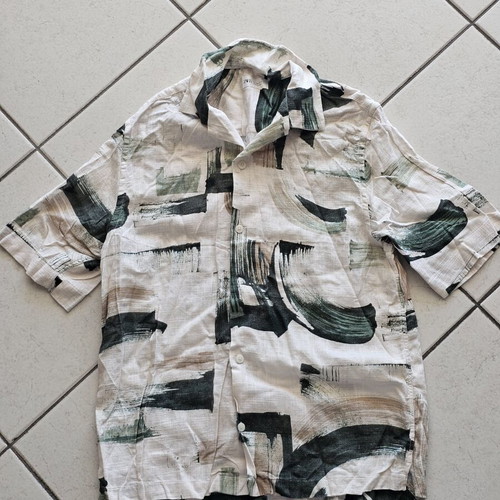Zara shirt like new, size L, white and green