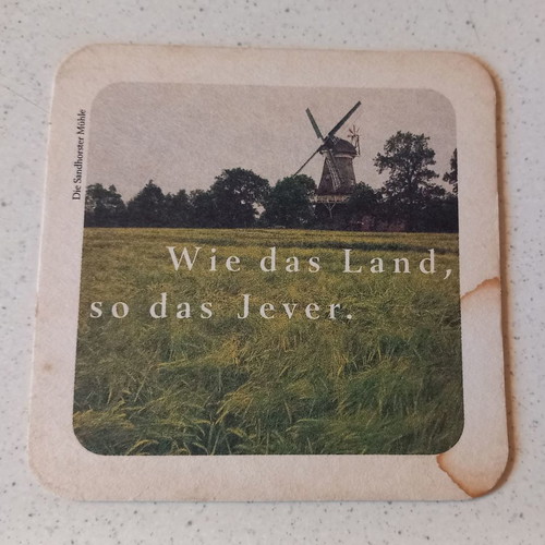 Jever beer coaster used