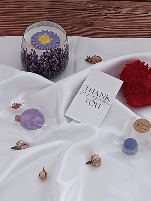 Σετ Κερί Cherry Blossom Sakura 185gr με Wax Melts Festive Glitter και Vanilla Tobacco