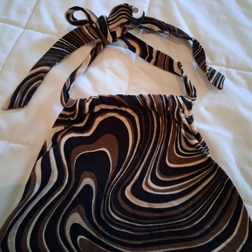 Backless cotton dress like new, summer, black and beige