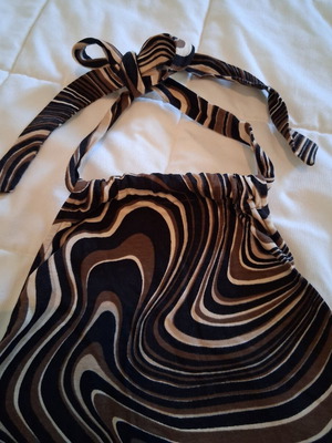 Backless cotton dress like new, summer, black and beige