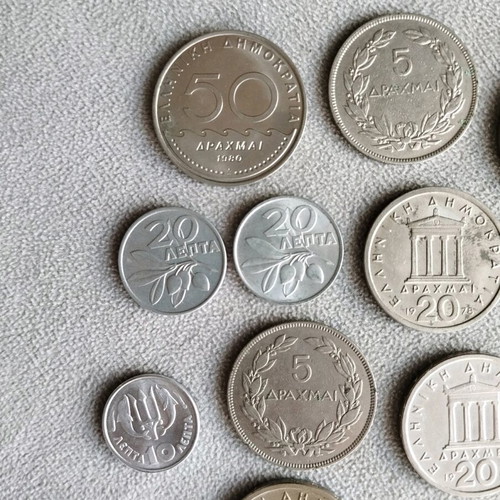 Drachma coins used with 1978-1986 twenty drachma and rare coins