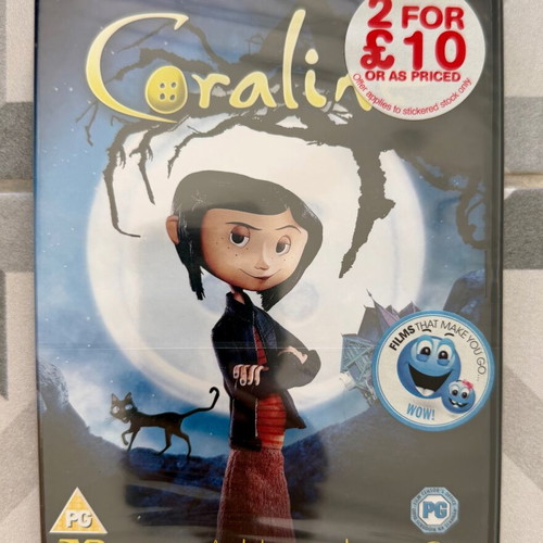Coraline DVD new, animated movie with English subtitles