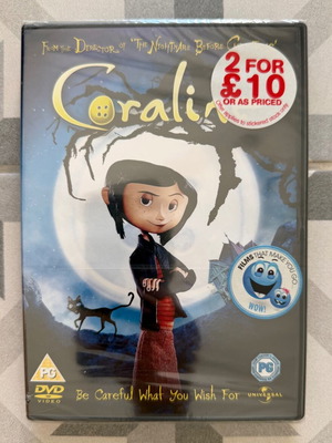 Coraline DVD new, animated movie with English subtitles