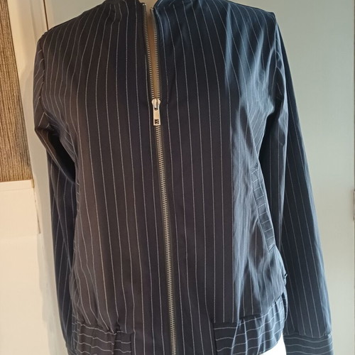 Mi Piace travel bomber jacket grey pin stripe size M