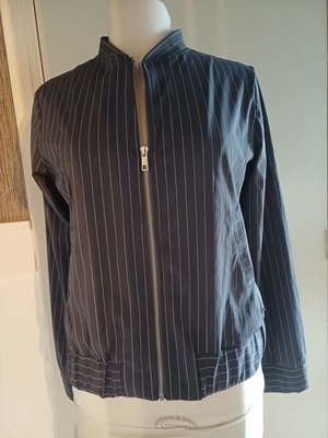Mi Piace travel bomber jacket grey pin stripe size M