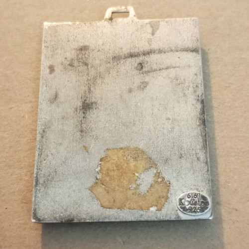 925 Agios Stylianos pendant amulet used, gold plated
