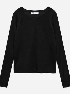 Zara Semi-Transparent Knit Blouse New Blue, Size S
