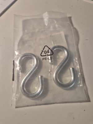 S-Shaped Hooks LUX Tools set of 2 new, 6mm x 55mm