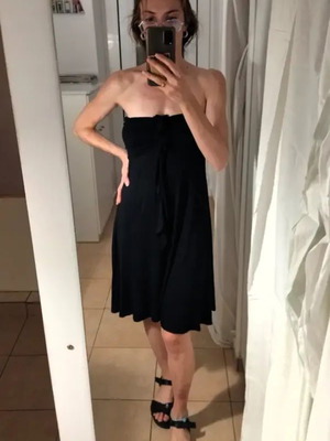 Black summer strapless mini dress like new, sizes S/M/L