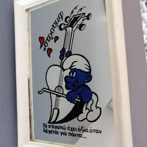 Smurf decorative vintage mirror used