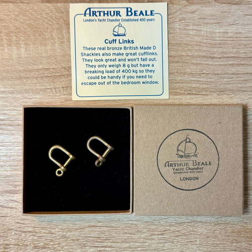 Arthur Beale of London sailing cufflinks new gold-colored
