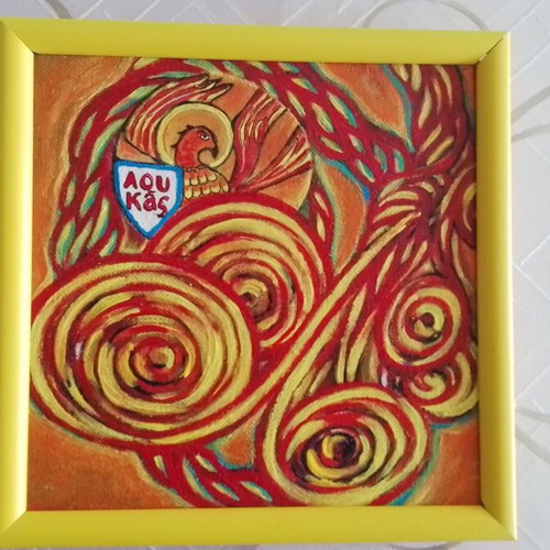 Painting Apostle Luke, 20x20 cm, handpainted by Milen Zanev