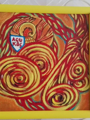 Painting Apostle Luke, 20x20 cm, handpainted by Milen Zanev