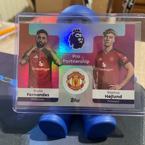 Topps Premier League Pro Partnership Bruno Fernandes, Rasmus Hojlund 2025-26 #373 Silver like new