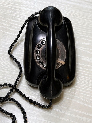 Siemens rotary desk phone used, black, wired