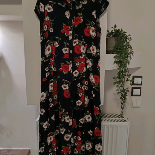 Floral women's dress used, size L, black