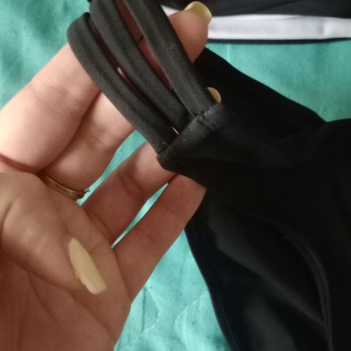 Swimsuit new size L black with gift straw bag