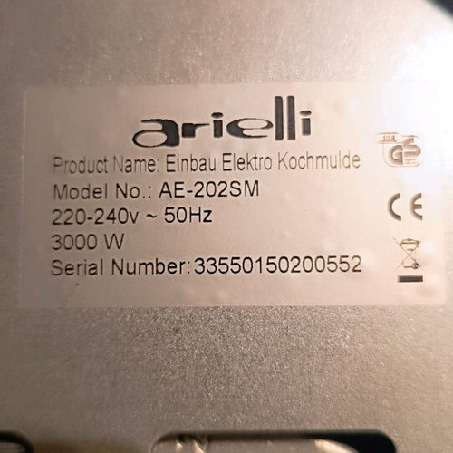Arielli AE-202SM Built-in Double Ceramic Hob used