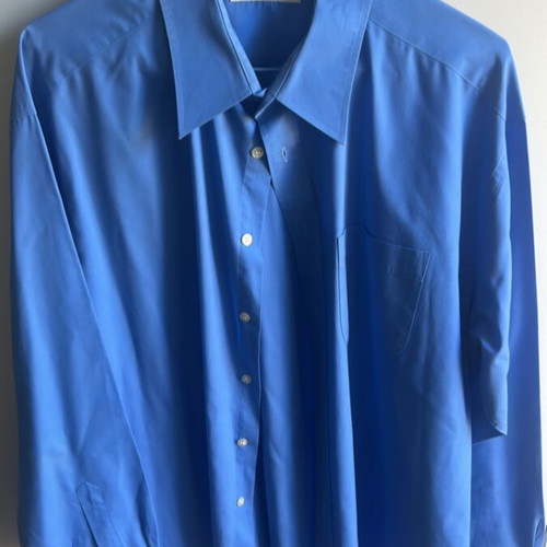 M&S Marcs and Spencer men's blue dress shirt used with chest pocket and cufflinks