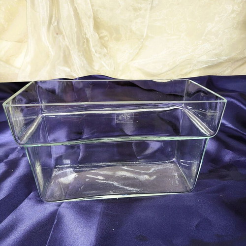 Rectangular Glass Vase Bowl IN'S like new, handmade in Poland