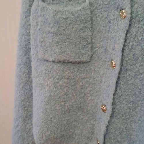 Mango women's tweed jacket cardigan XL new blue