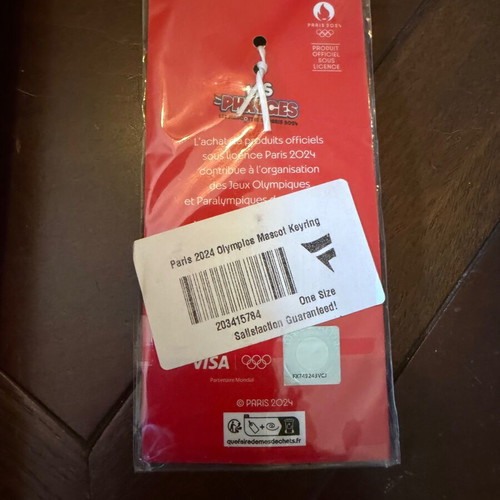 Olympic Games Paris 2024 Keychain new, red with mascot
