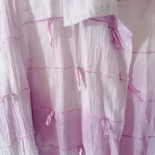 Long women's shirt used, cotton, lilac ombre, versatile