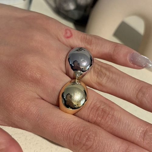 Nomination stainless steel rings like new, gold and silver color, adjustable
